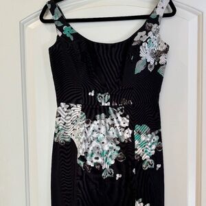 Floral Black Mini Dress